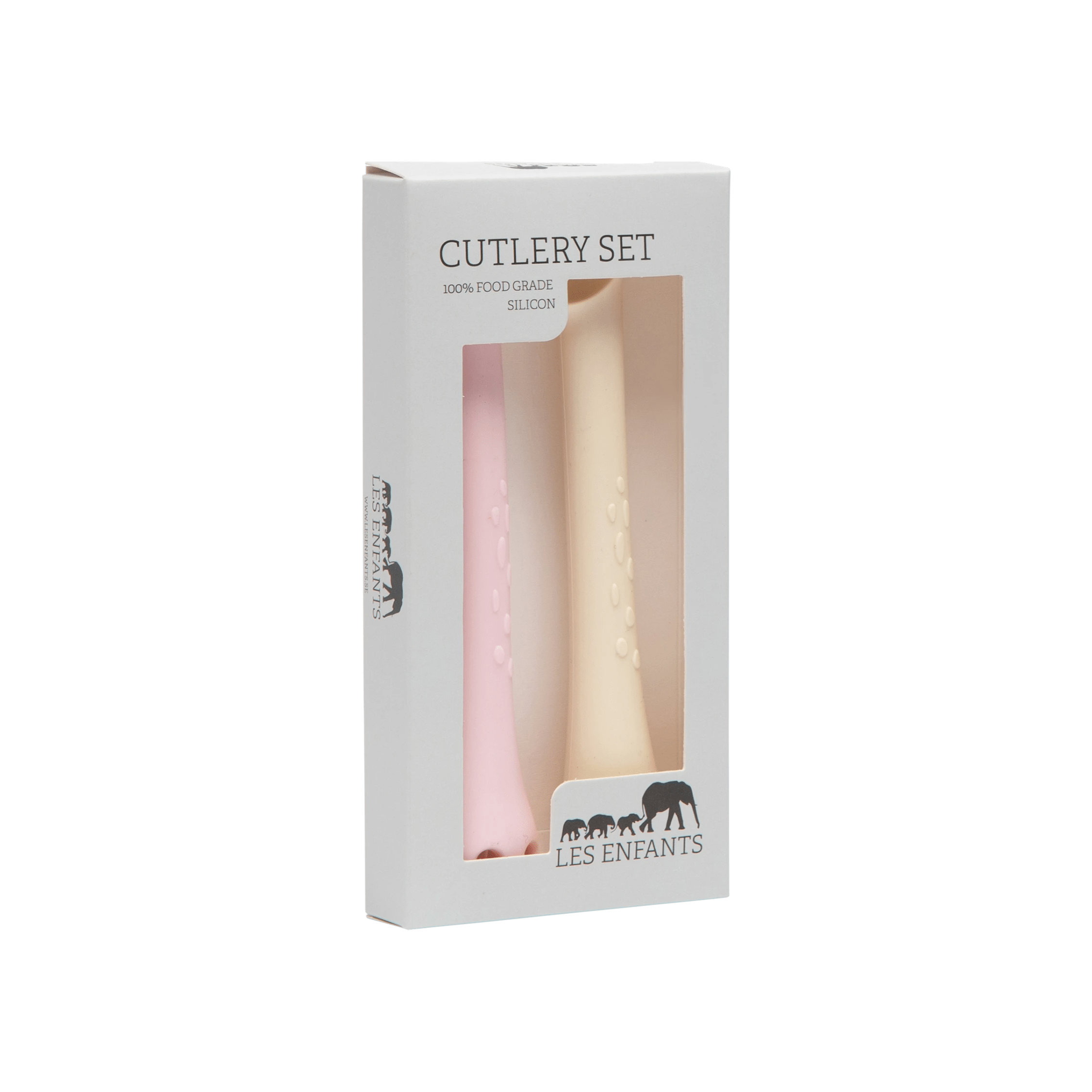 Träningsbestik silikon - rosa