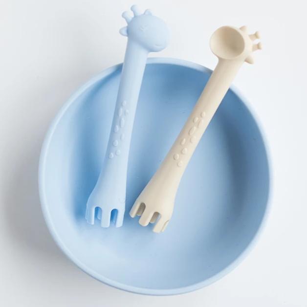 Giraffe eating set - blue-5