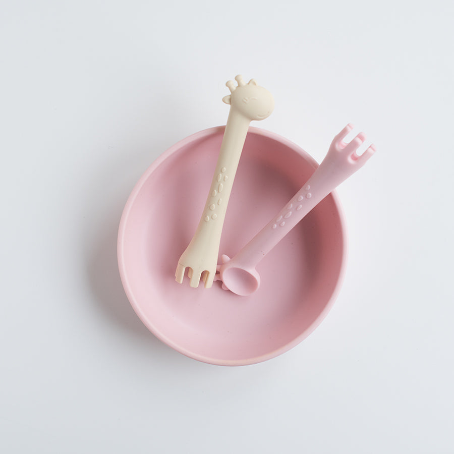 Giraffe eating set - pink-5
