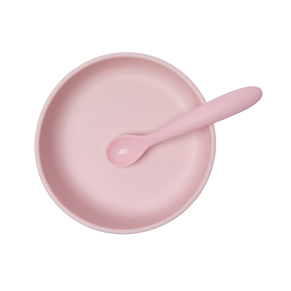 Barnservis silikon - rosa