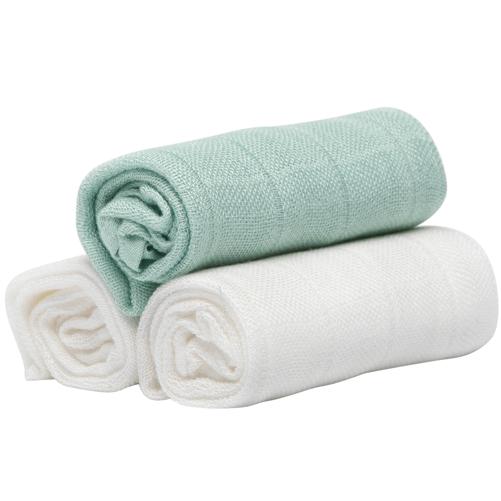 Muslin cloth set - green / white (4-pack)-1
