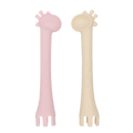 Träningsbestik silikon - rosa