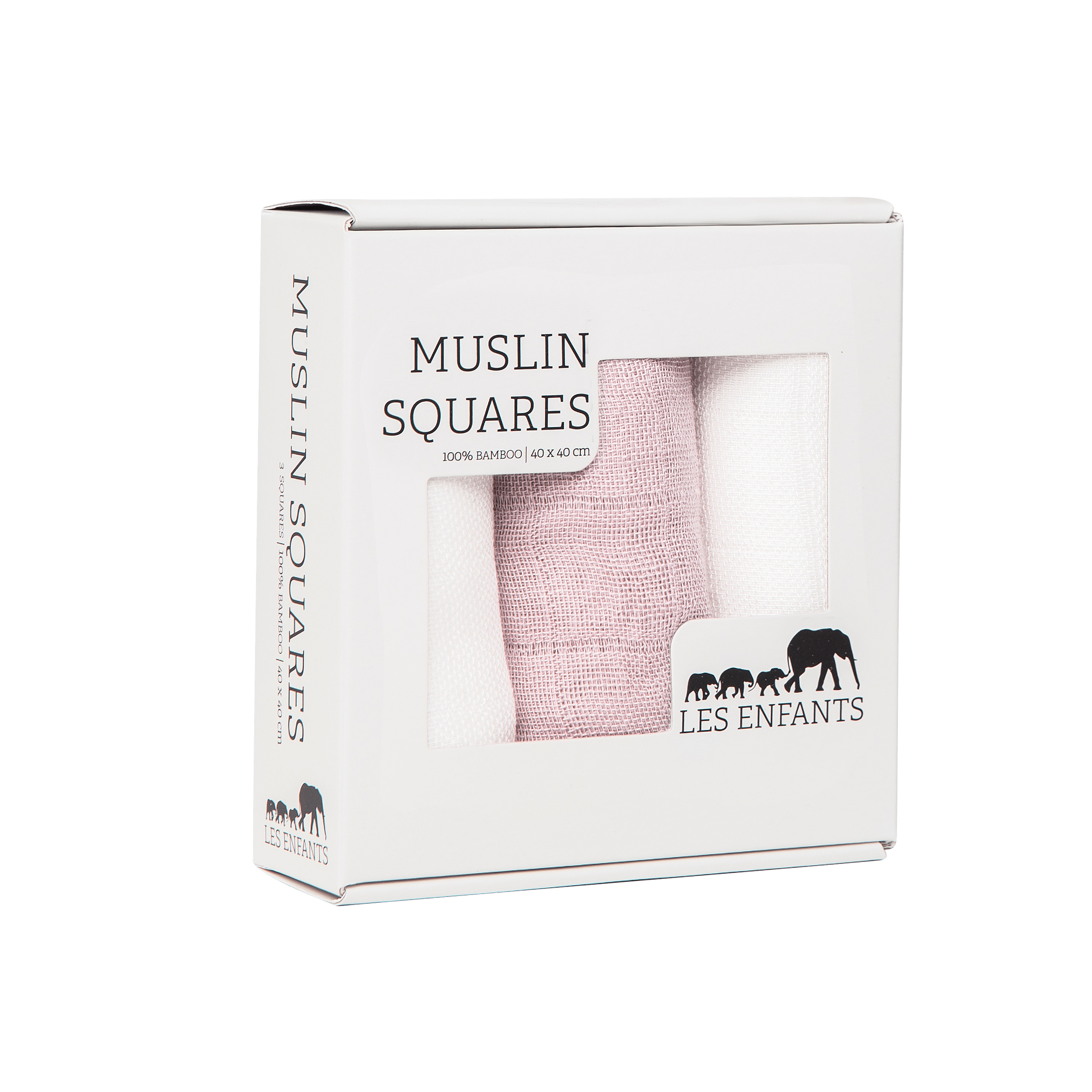 Muslin filt- rosa/vit (3 pack)