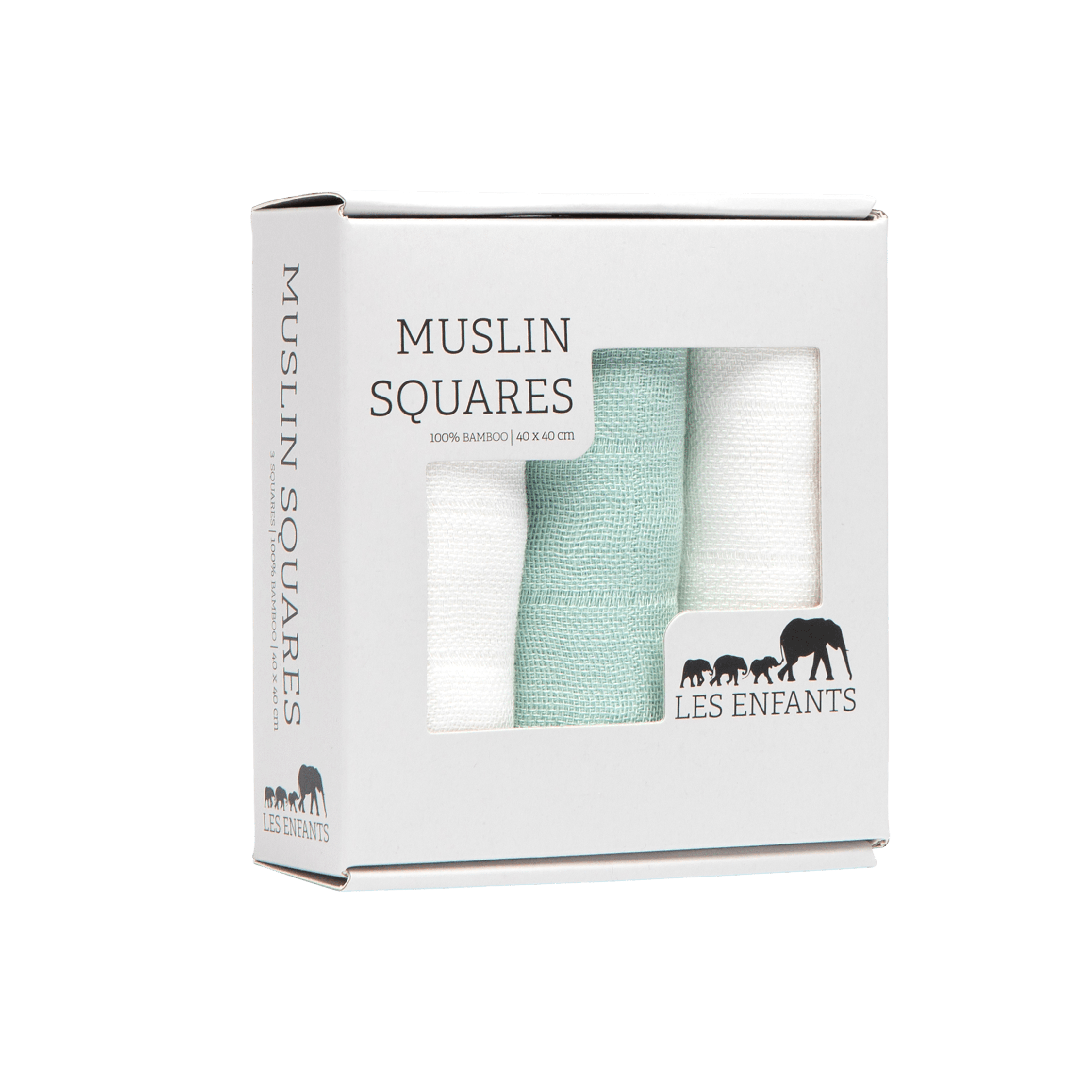 Muslin cloth set - green / white (4-pack)-0