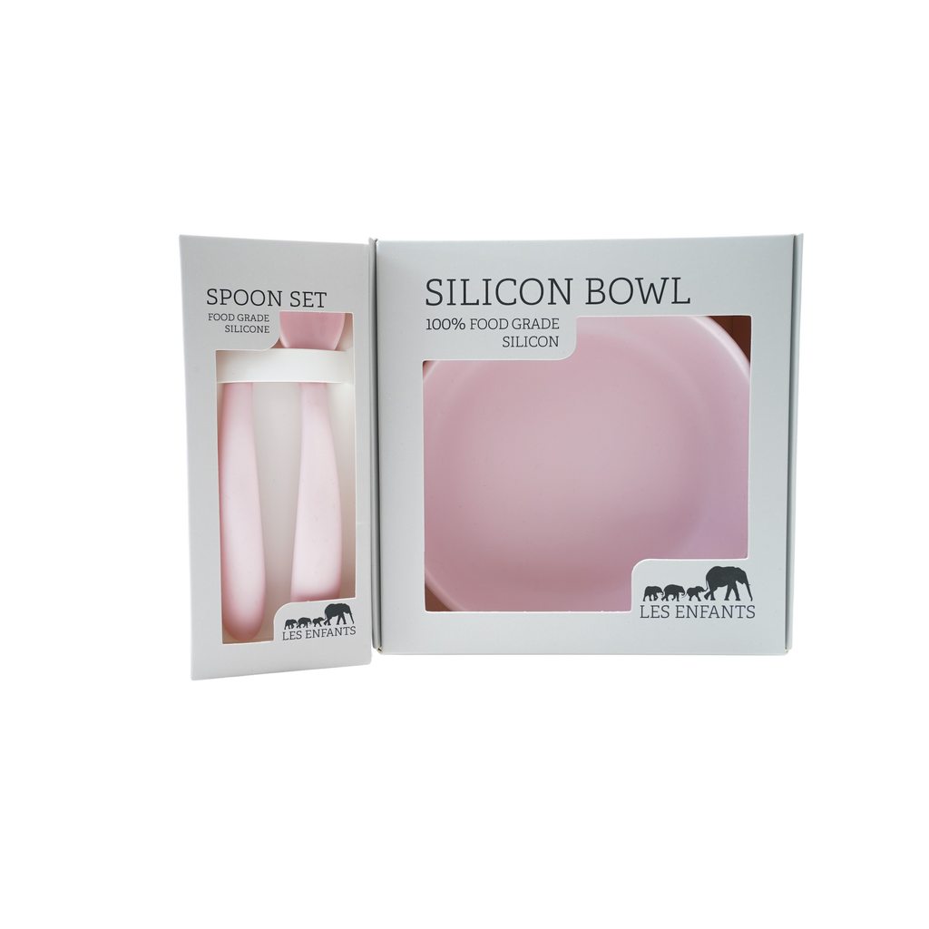 Barnservis silikon - rosa