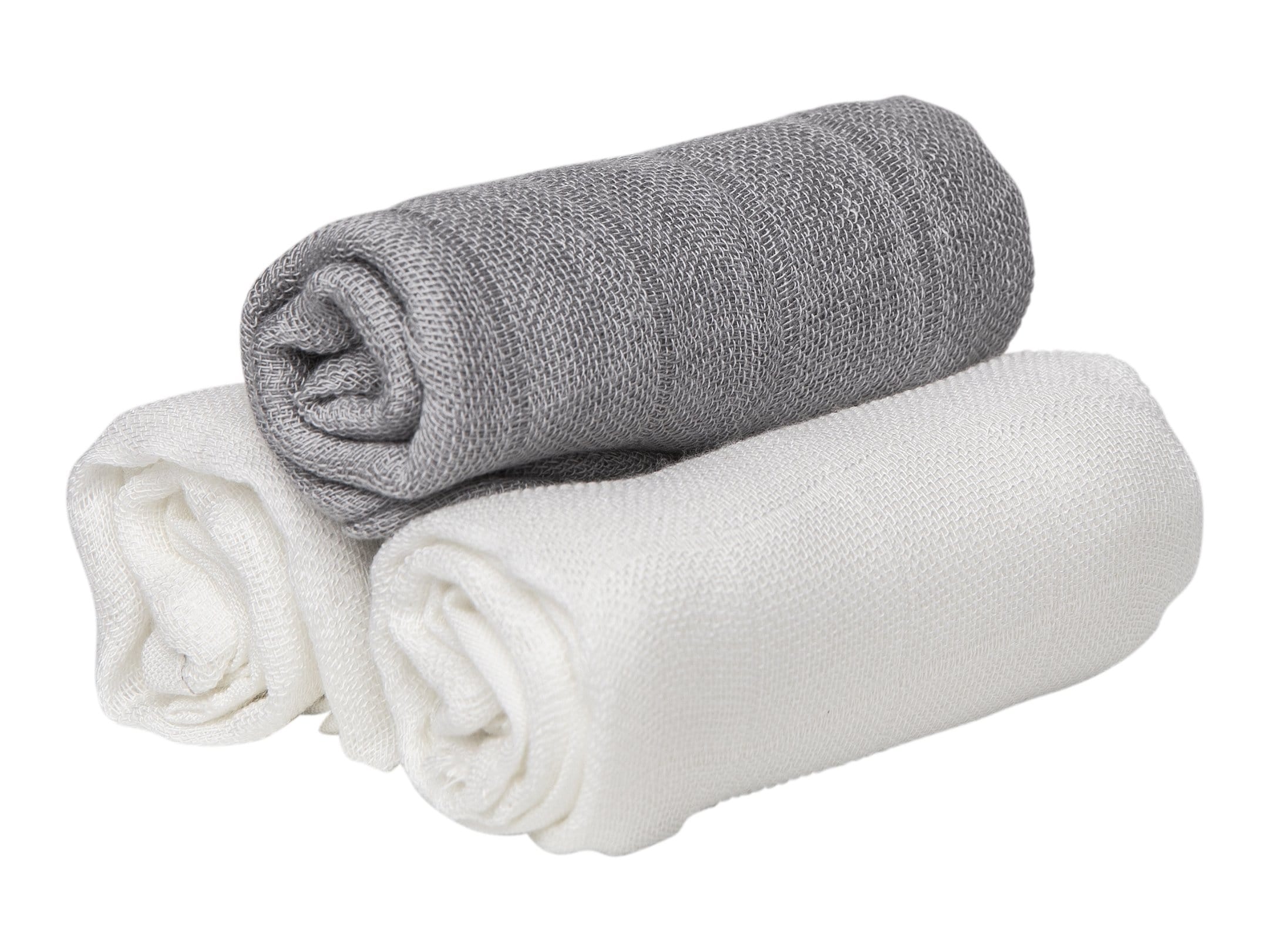Muslinfilt - grå/vit (3-pack)